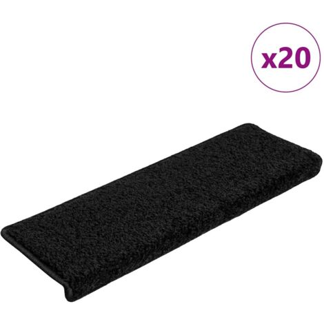 Stufenmatten 20 Stk. 65x21x4 cm Schwarz Rechteckiger Rand vidaXL