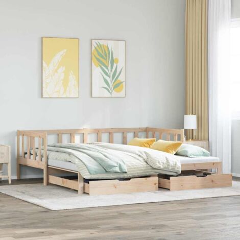 Tagesbett Ausziehbar mit Schubladen ohne Matratze 90x200 cm vidaXL