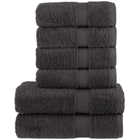vidaXL 6 Piece Premium Towel Set "SOLUND" Anthracite 600 gsm