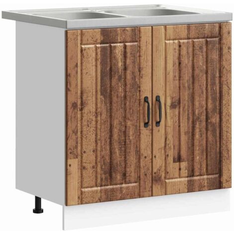 Küchenschrank Lucca 2 pcs Braun 80 x 46 x 81.5 cm Holzwerkstoff vidaXL