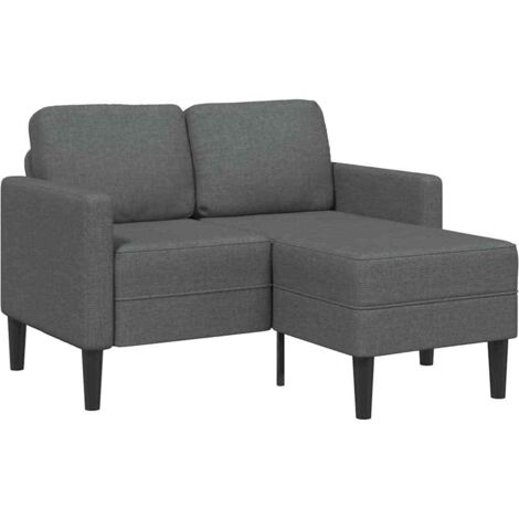 vidaXL 2-Sitzer-Sofa mit Chaiselongue L-Form Dunkelgrau 125 cm Stoff
