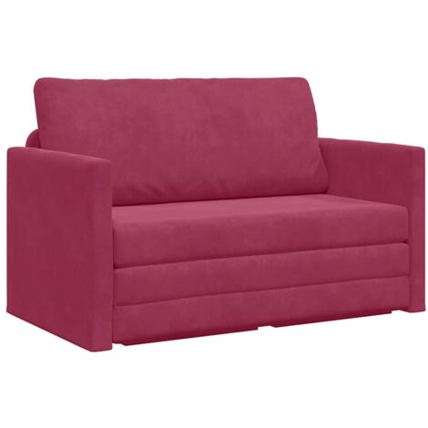 Sofa Bett Weinrot 124 x 204 x 61 cm Samt vidaXL
