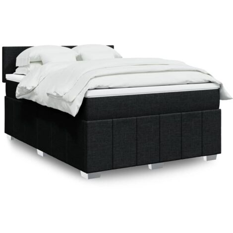 Boxspringbett mit Matratze Schwarz 140x190 cm Stoff vidaXL