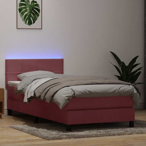 Boxspringbett mit Matratze & LED Rosa 80x220 cm Samt vidaXL