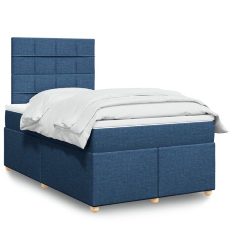 Boxspringbett mit Matratze Blau 120x190 cm Stoff vidaXL