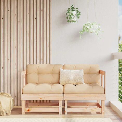 vidaXL Garten-Ecksofas 2er Set aus massivem Kiefernholz