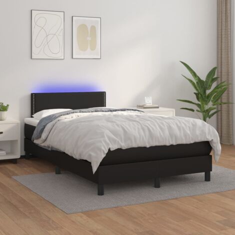 Boxspringbett mit Matratze & LED Schwarz 120x200 cm Kunstleder vidaXL