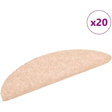 Stufenmatten Selbstklebend 20 Stk. 56x17x3 cm Hellbraun Halbrund vidaXL