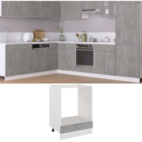 vidaXL Oven Cabinet "Lyon" Concrete Grey 60x46x81,5 cm Engineered Wood