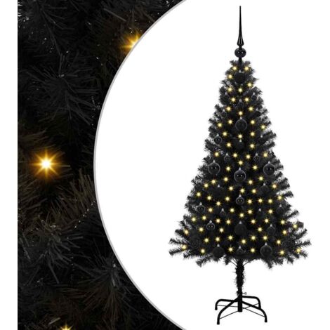 Weihnachtsbaum mit 150 LEDs mit Ständer Schwarz 120 cm PVC vidaXL (1/5)