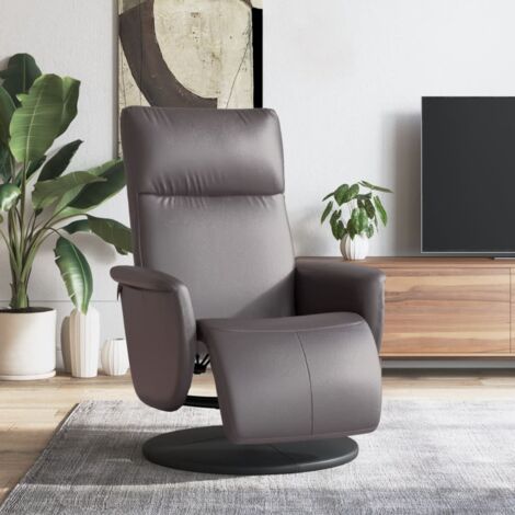Relaxsessel mit Fußteil Grau Kunstleder vidaXL72634