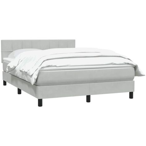 Boxspringbett mit Matratze Hellgrau 160x220 cm Samt vidaXL