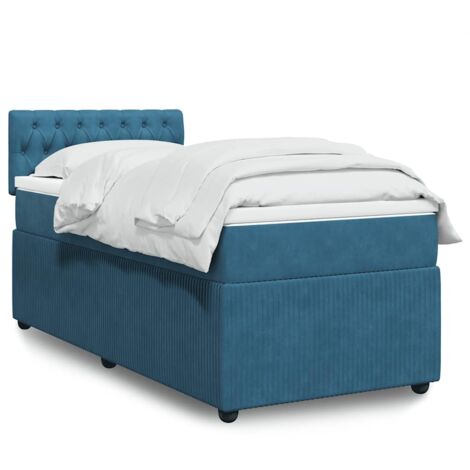 Boxspringbett mit Matratze Blau 100x200 cm Samt vidaXL