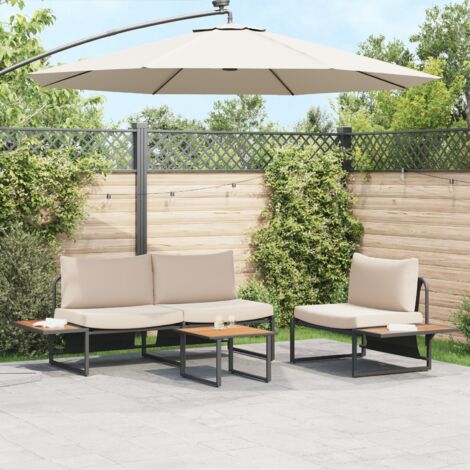 Gartenmöbel vidaxl Stahl 3-teilig 3 Sitzplätze