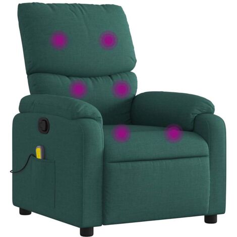 Massagesessel Dunkelgrün Stoff vidaXL (1/5)