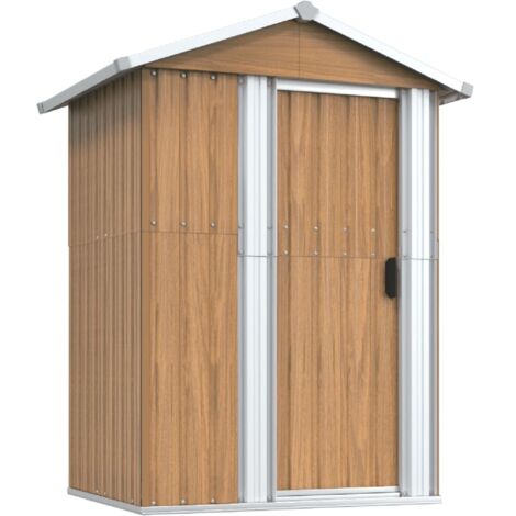 vidaXL Gartenhaus Braun 126x97,5x177 cm Verzinkter Stahl