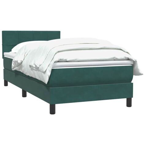 Boxspringbett mit Matratze Dunkelgrün 80x220 cm Samt vidaXL