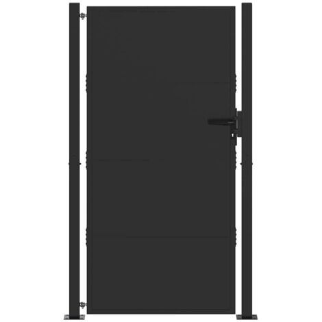 Gartentor, Gartentor 105x200 cm Cortenstahl mit Schloss Schwarz vidaXL