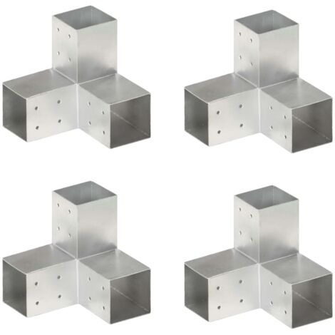 Pfostenverbinder 4 Stk. Y-Form Verzinktes Metall 81 x 81 mm vidaXL