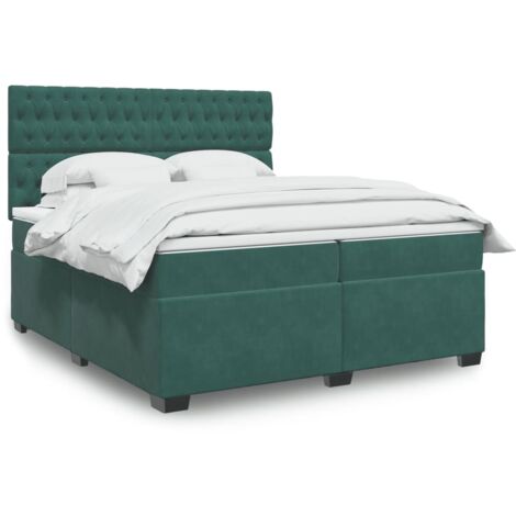 Boxspringbett mit Matratze Dunkelgrün 200x200 cm Samt vidaXL