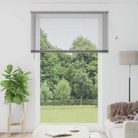 Fensterjalousie mit Vorhängen Silber Aluminium vidaXL