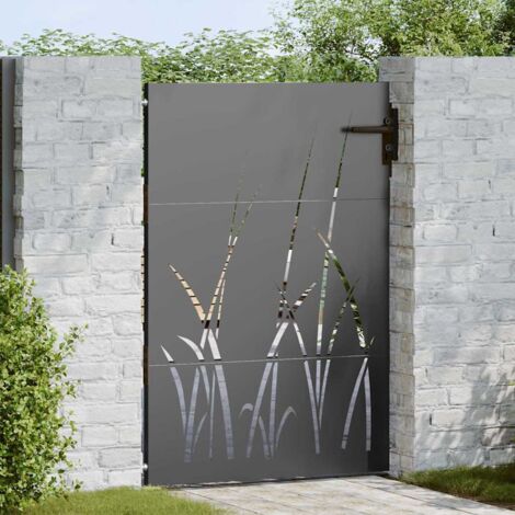 Gartentor Schwarz 85 x 150 cm Pulverbeschichteter Stahl vidaXL
