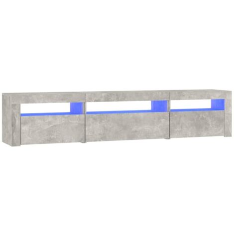 TV-Möbel mit LED-Lichtern Beton Grau 195x35x40 cm