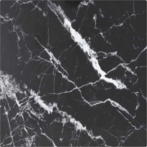 vidaXL Tischplatte Schwarz 30x30 cm 6 mm Hartglas in Marmoroptik