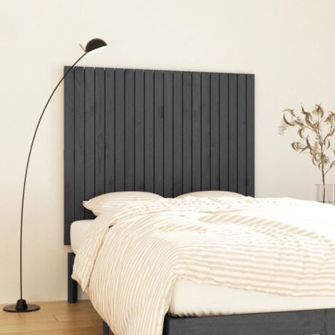 Wandkopfteil Grau 127,5x3x110 cm Massivholz Kiefer