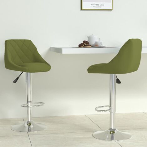 vidaXL Barhocker Set von 2 in Hellgrün Samt