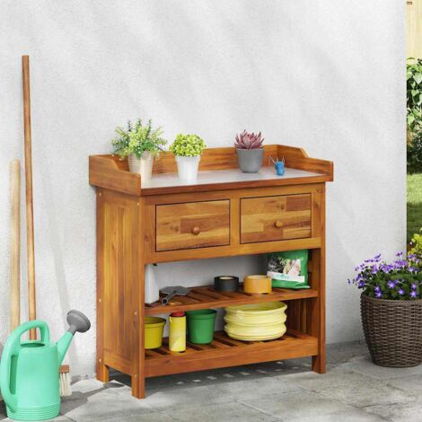 Garten-Schrank Natur 78 x 36,5 x 78 cm Massivholz Akazie vidaXL