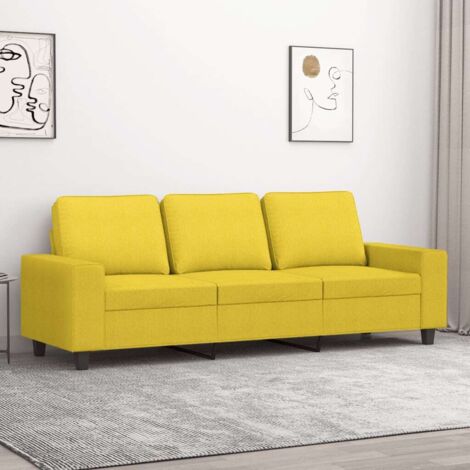 3-Sitzer Sofa Hellgelb 180 cm Stoff