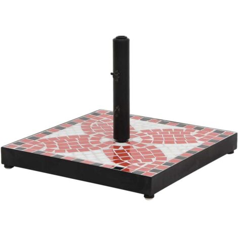 Sonnenschirmständer Terrakotta und Weiß Quadratisch 12 kg vidaXL