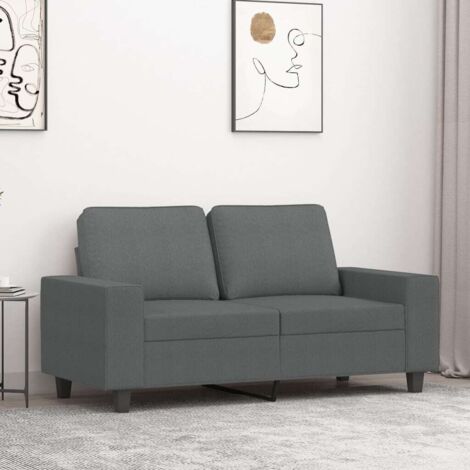 Zweisitzer Sofa Dunkelgrau 120 cm Stoff