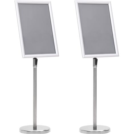 Plakatständer 2 pcs Silber 45 x 33 x 88 cm Aluminiumlegierung vidaXL