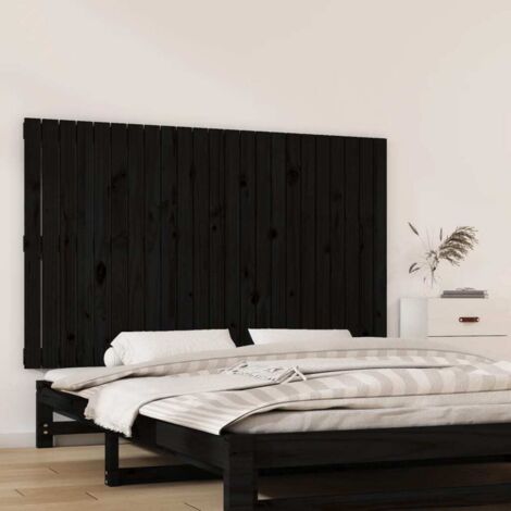 Wand-Kopfteil Schwarz 147x3x90 cm Massivholz Kiefer vidaXL