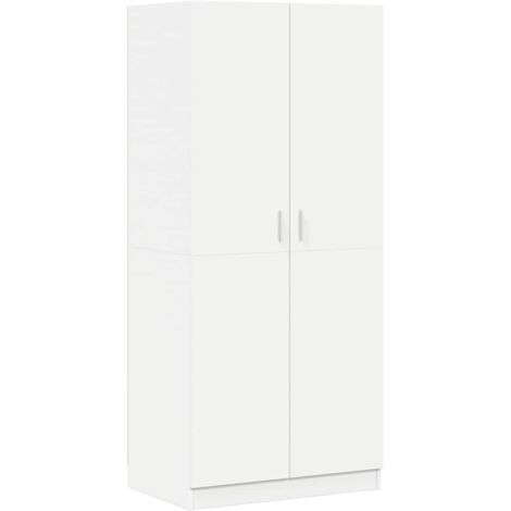 vidaXL Kleiderschrank Weiß 80x52x180 cm Ingenieurholz