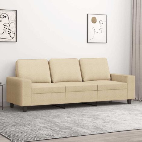 vidaXL 3-Sitzer Sofa Creme 180 cm Stoff