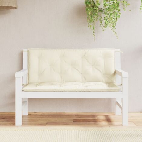 vidaXL Garden Bench Cushions 2pcs Cream White 120x50x7cm Oxford Fabric