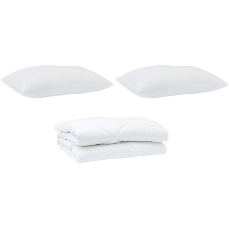 Bettdecke mit Kissen 3 pcs Weiß Mikrofaser vidaXL