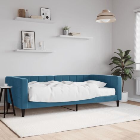 Tagesbett mit Matratze Blau 100x200 cm Samt vidaXL