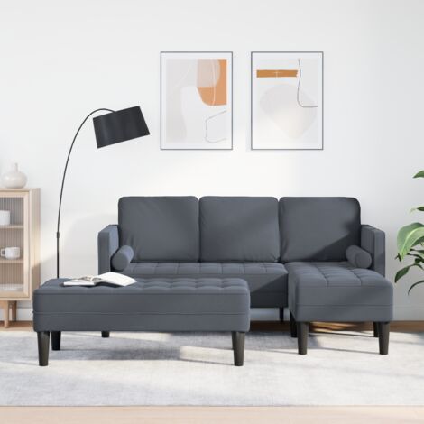Sofa Set 2 pcs Dunkelgrau 173 x 131 x 67 cm Samt vidaXL