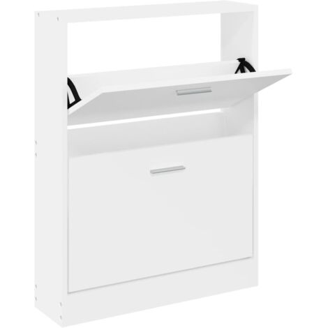 Schuhschrank Weiß 59x17x81 cm Ingenieurholz