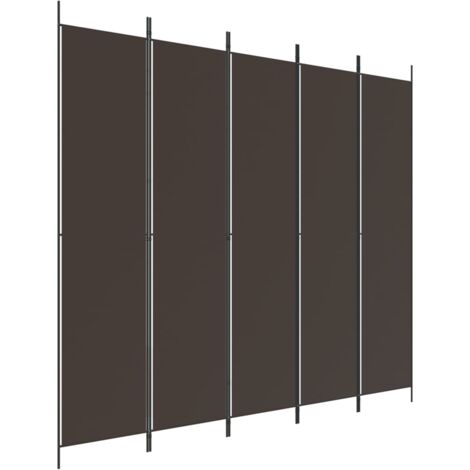 vidaXL 5-tlg. Paravent Braun 250x220 cm Stoff