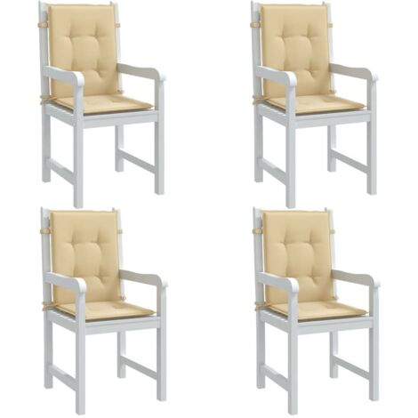 vidaXL Niedriglehner-Auflagen 4 Stk. Melange Beige 100x50x4 cm Stoff