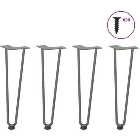 vidaXL Haarnadelbeine 4 Stk. Naturstahl 42 cm Massivstahl