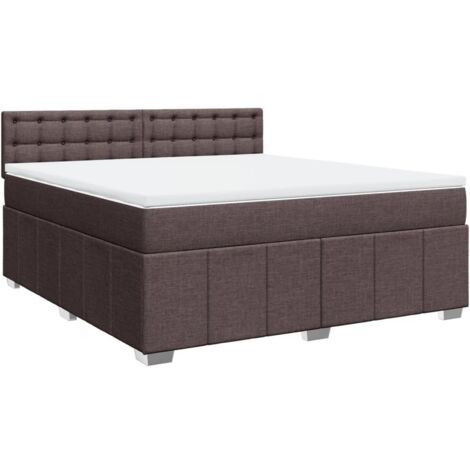 Boxspringbett mit Matratze Dunkelbraun 180x200 cm Stoff vidaXL