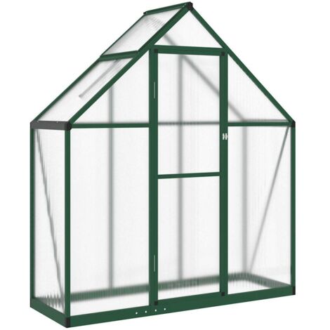 vidaXL Gewächshaus mit Fundamentrahmen Grün 169x58x195 cm Aluminimum
