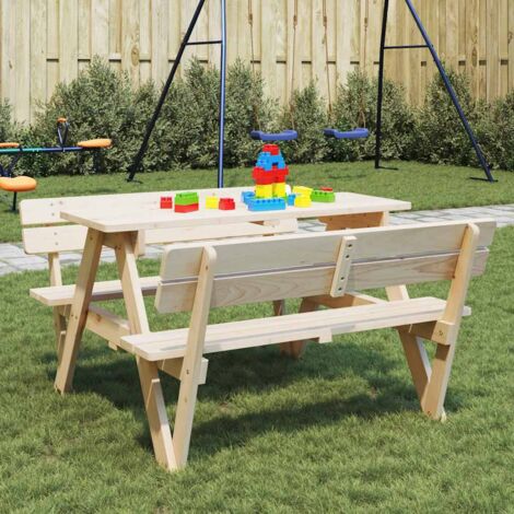 Picknicktisch für 4 Kinder mit Schirmloch Massivholz Tanne vidaXL (1/5)