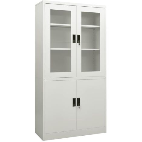vidaXL Büroschrank Hellgrau 90x40x180 cm Stahl